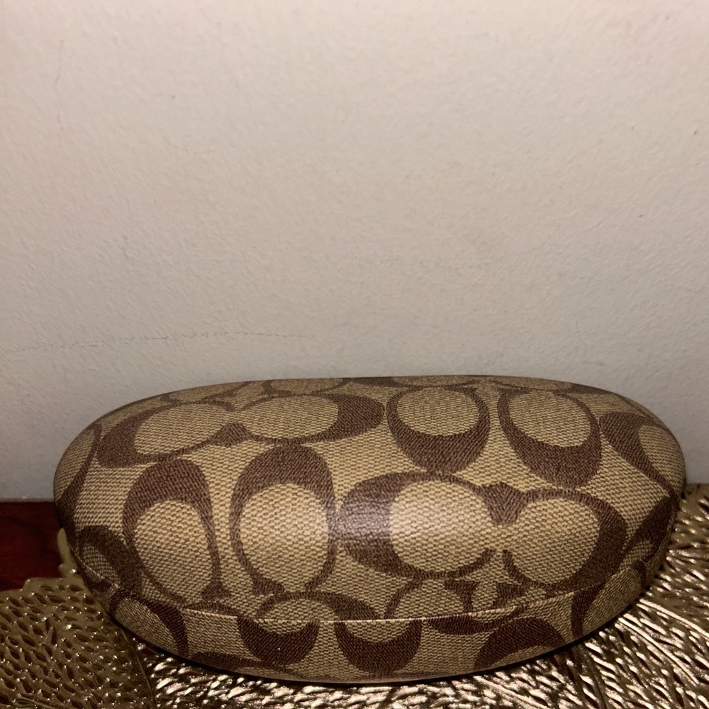 Coach Signature Brown Eyeglasses Sunglasses Case w/ Cloth - Picture 2 of 4